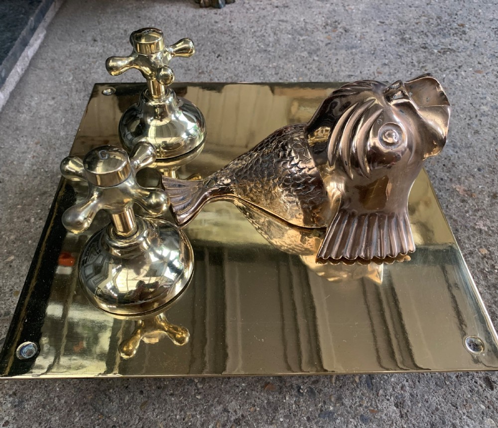 One Brass & Bronze Victorian Fish Mixer Taps.  View III