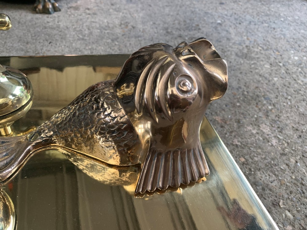 One Brass & Bronze Victorian Fish Mixer Taps.  View V
