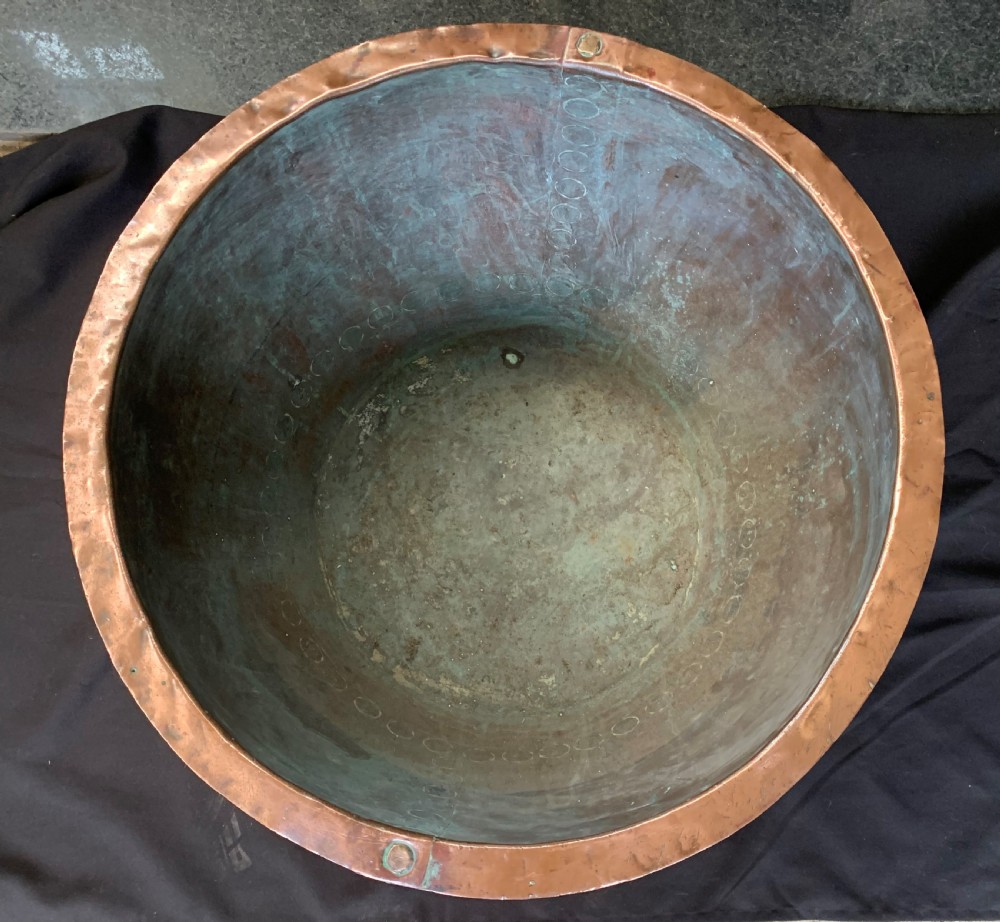 One Large Copper Georgian Studded Bucket.  View II