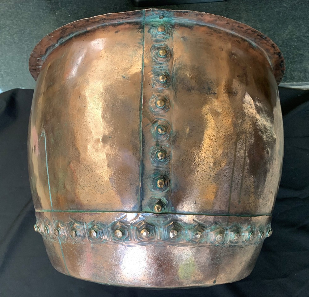 One Large Copper Georgian Studded Bucket.  View IV