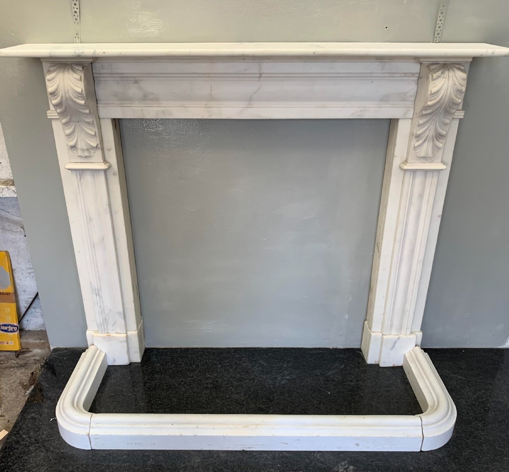 Georgian Statuary White Marble Fireplace Surround. 