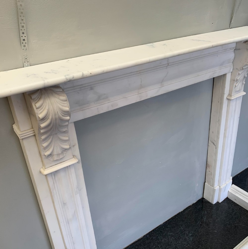 Georgian Statuary White Marble Fireplace Surround.  View II