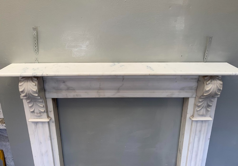 Georgian Statuary White Marble Fireplace Surround.  View III
