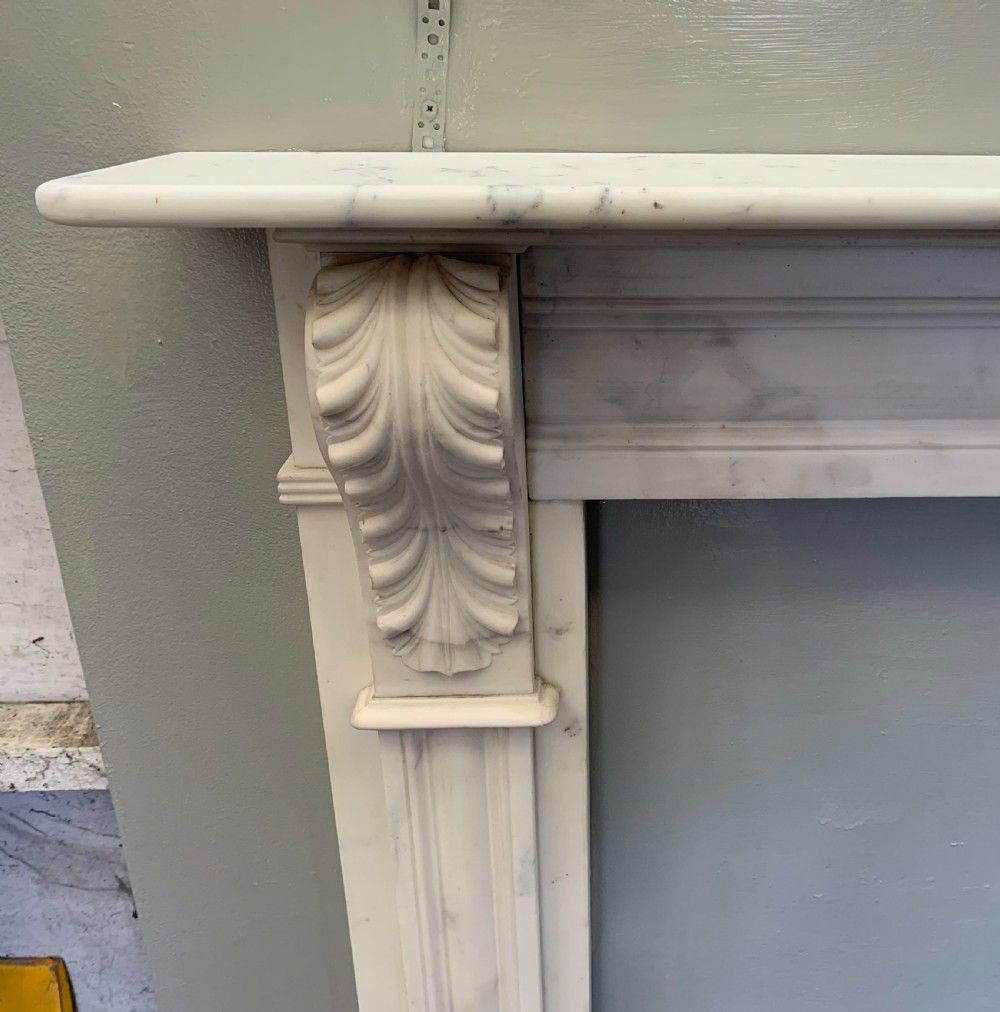 Georgian Statuary White Marble Fireplace Surround.  View IV