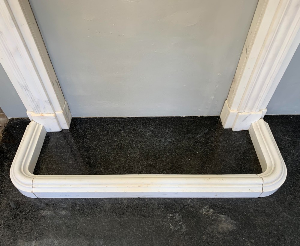 Georgian Statuary White Marble Fireplace Surround.  View V
