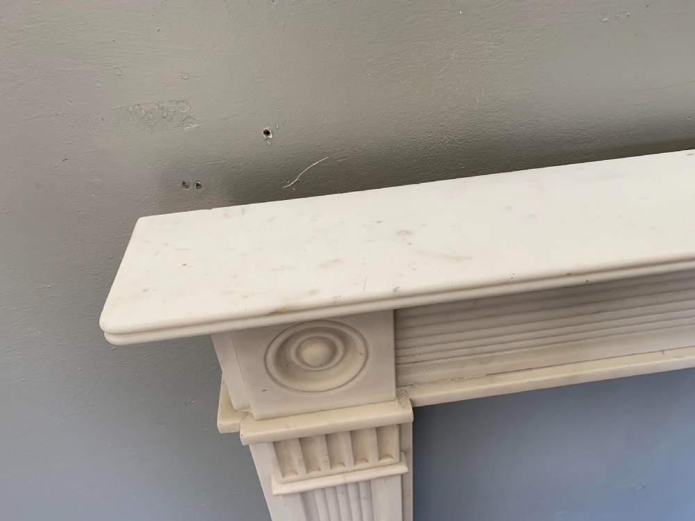 Victorian Statuary White Marble Shepherd Fireplace. View II