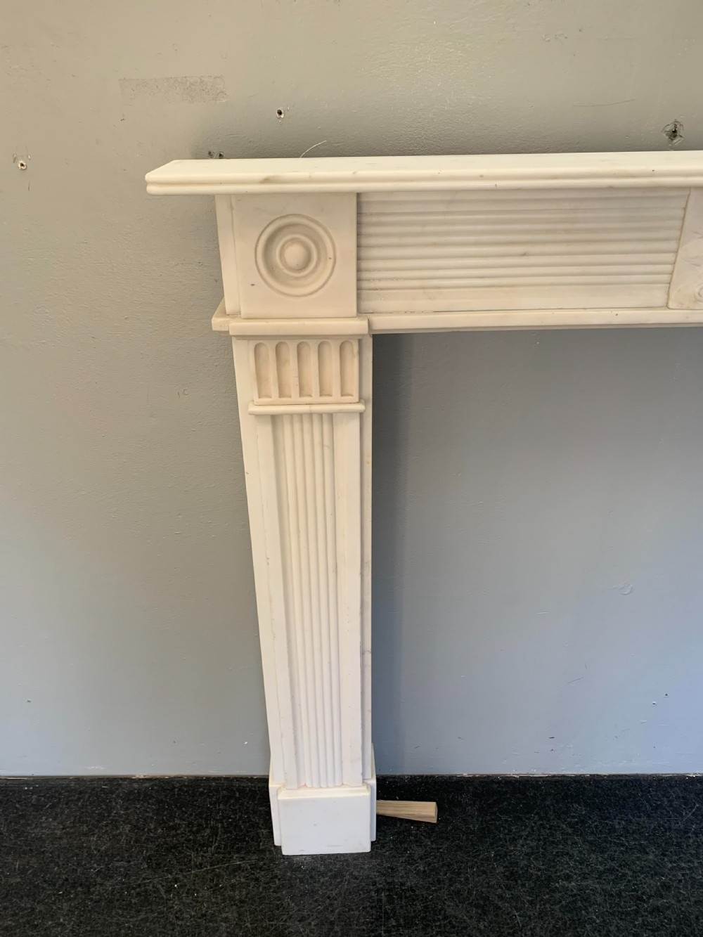 Victorian Statuary White Marble Shepherd Fireplace. View IV