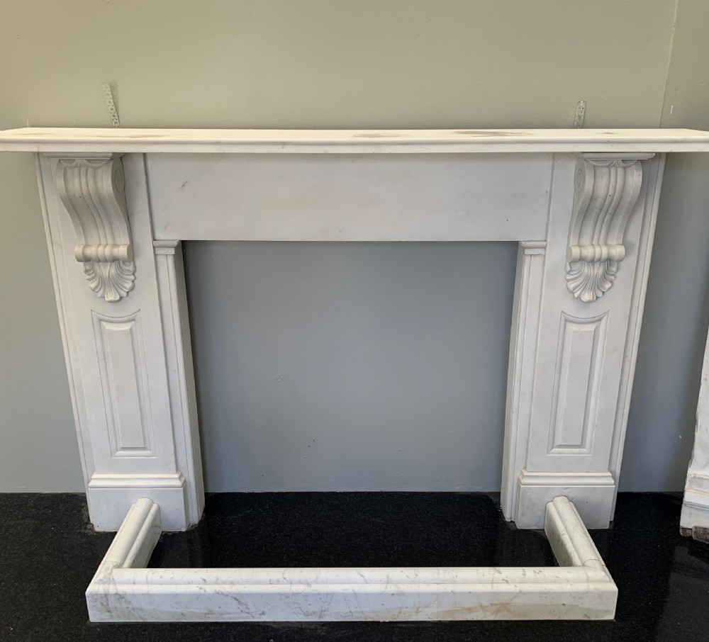 SA146 Corbels Victorian White Statuary Carved Marble Surround.