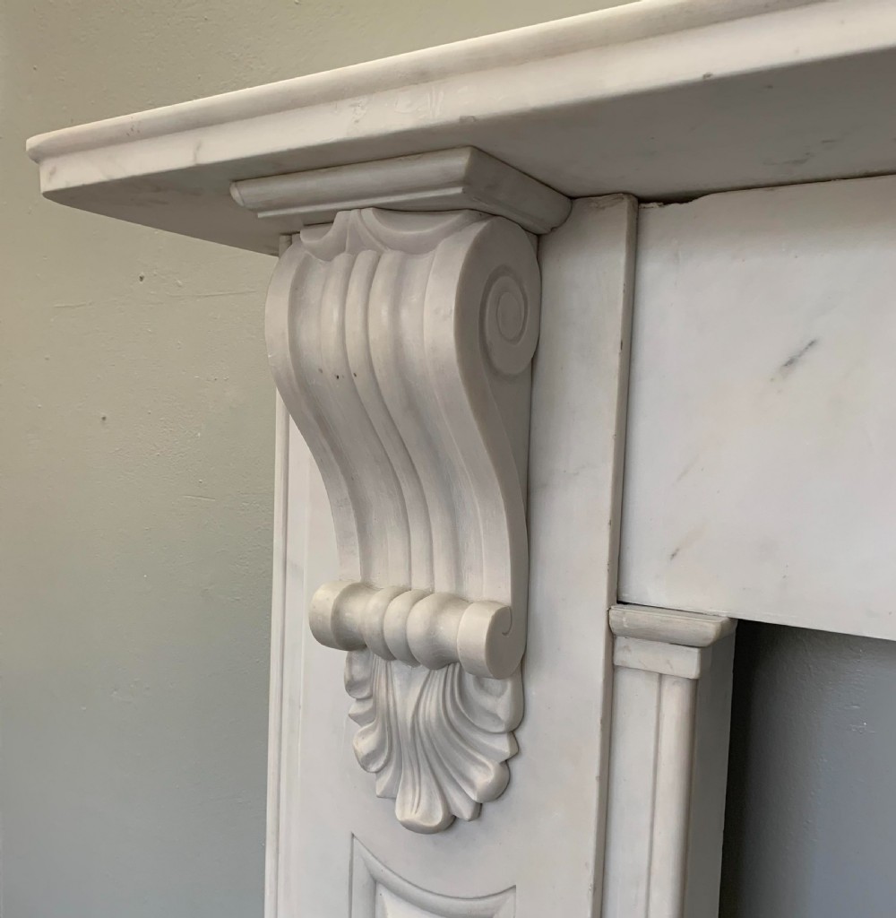 SA146 Corbels Victorian White Statuary Carved Marble Surround. View V