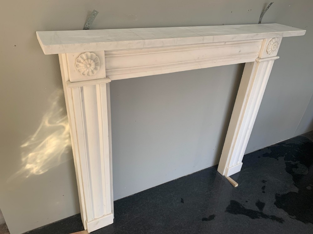 Rebate Regency White Statuary Carved Marble Surround. View II