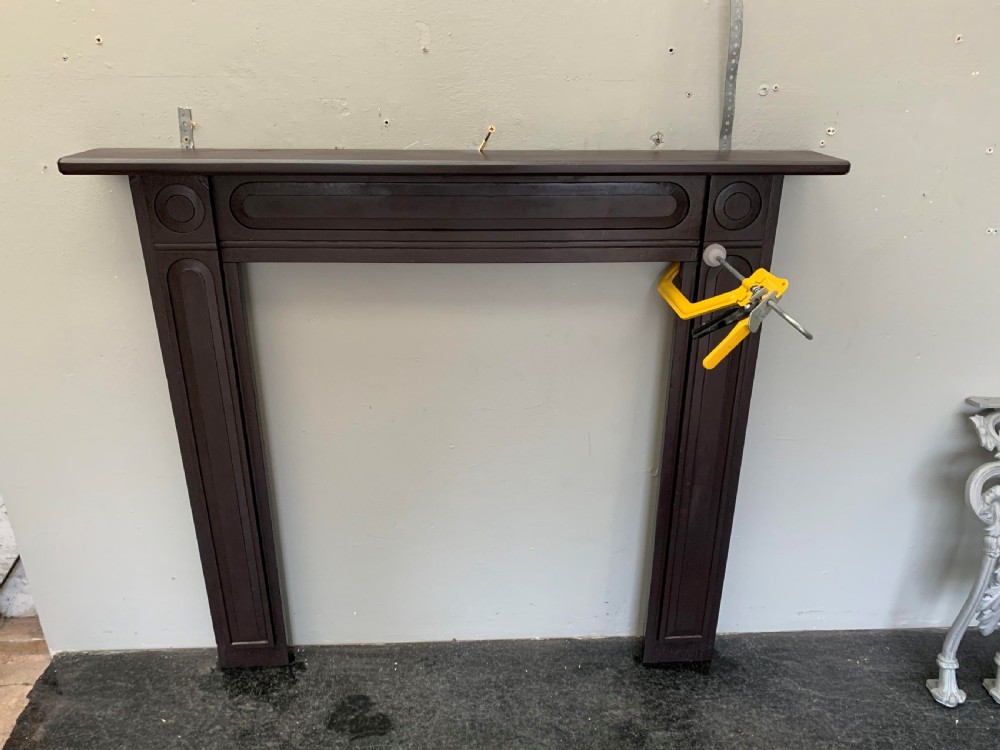 Rebate Georgian Welsh Slate Hand Carved Fireplace Surround. 