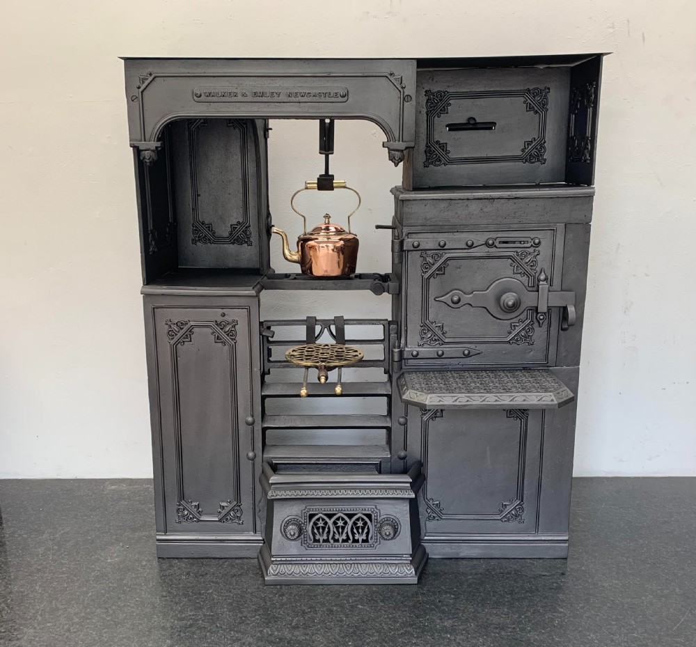 Early Victorian Walker & Emley Newcastle Kitchen Cooking Range.