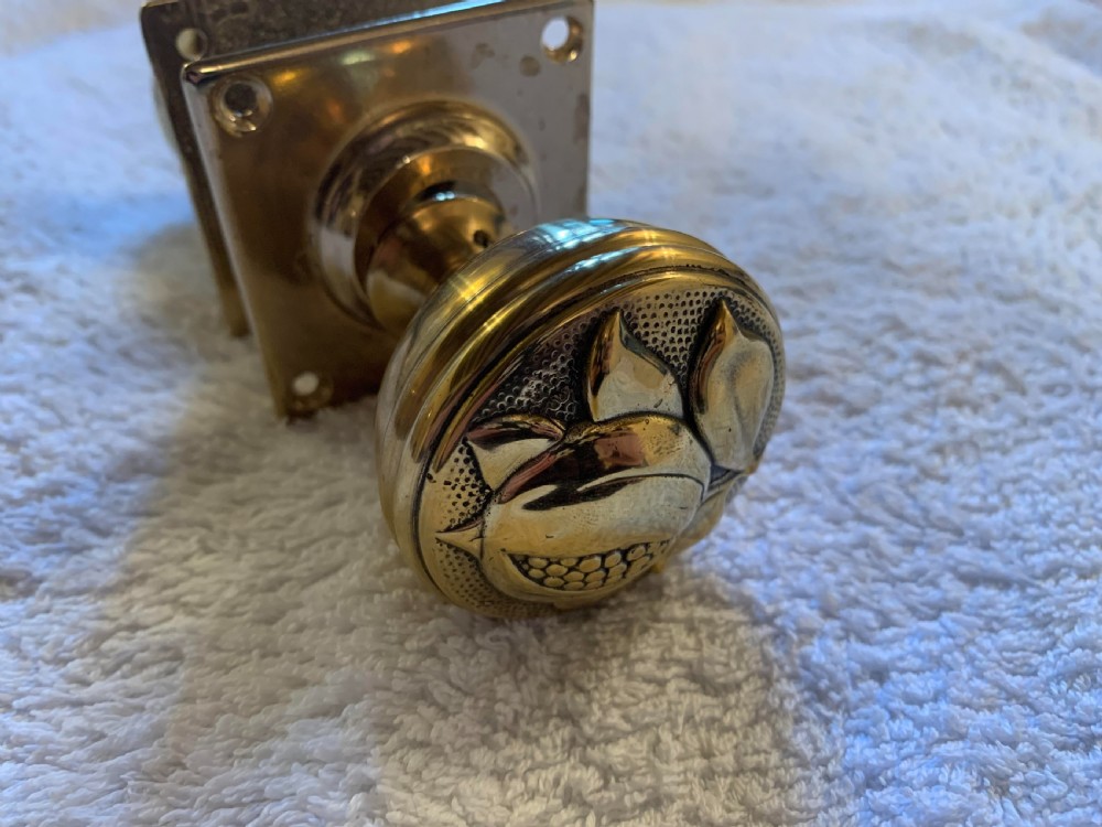 Three Pairs of Identical Arts & Crafts Floral Door Knobs  View II