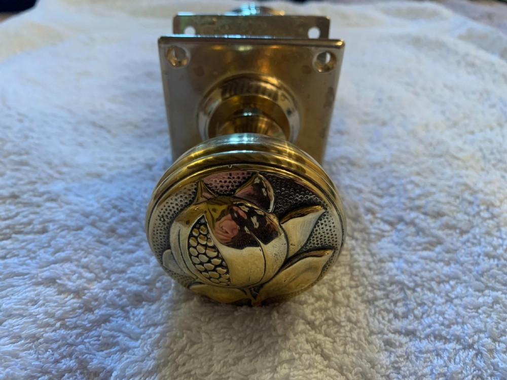 Three Pairs of Identical Arts & Crafts Floral Door Knobs  View III