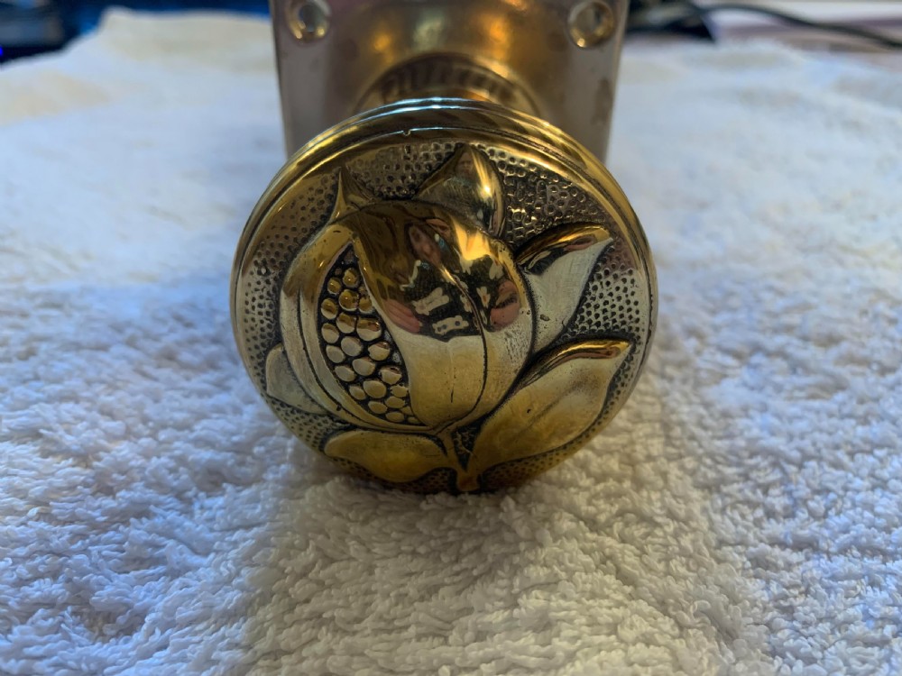 Three Pairs of Identical Arts & Crafts Floral Door Knobs  View IV