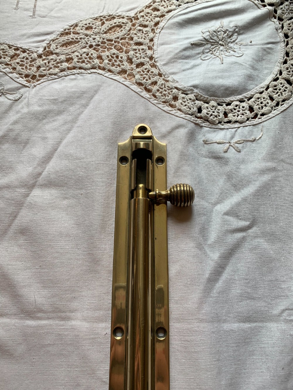 One Large Brass Victorian Beehive Door Bolt View II