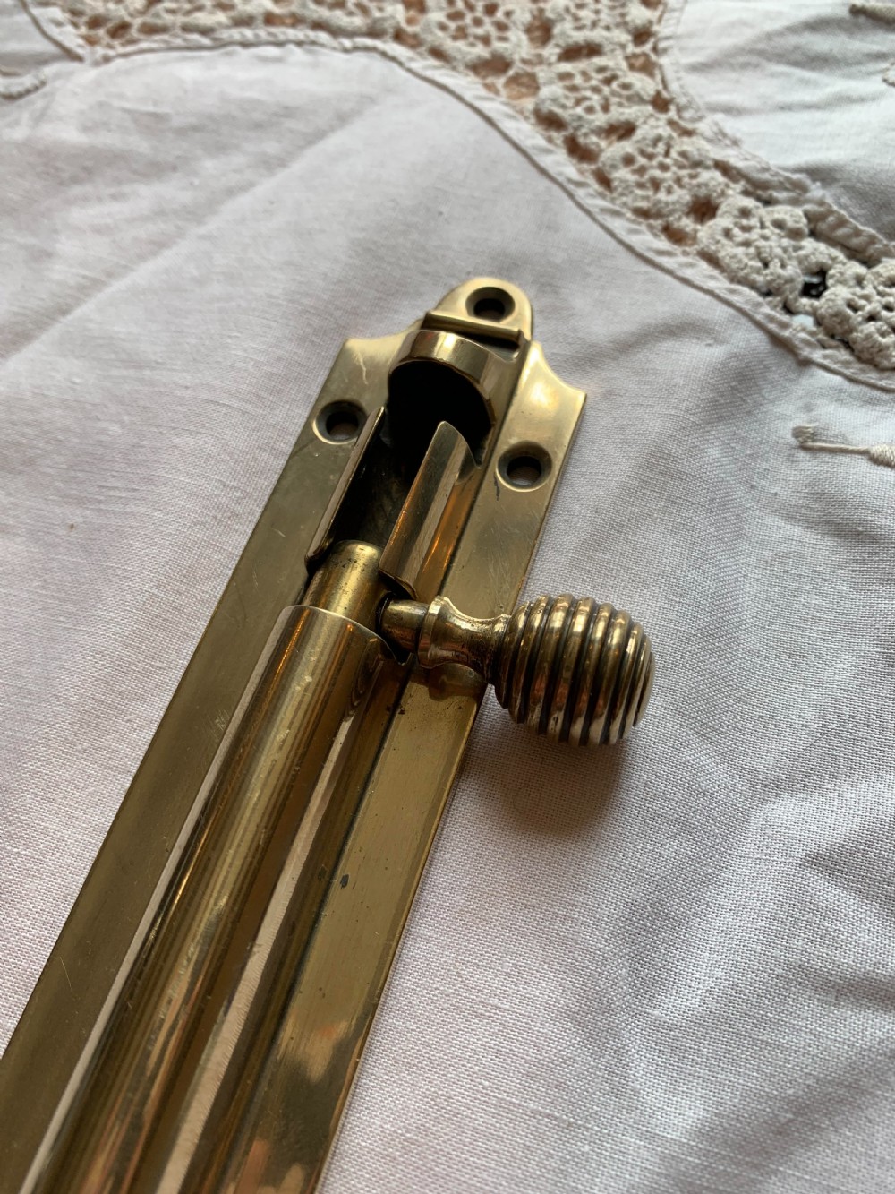 One Large Brass Victorian Beehive Door Bolt View III