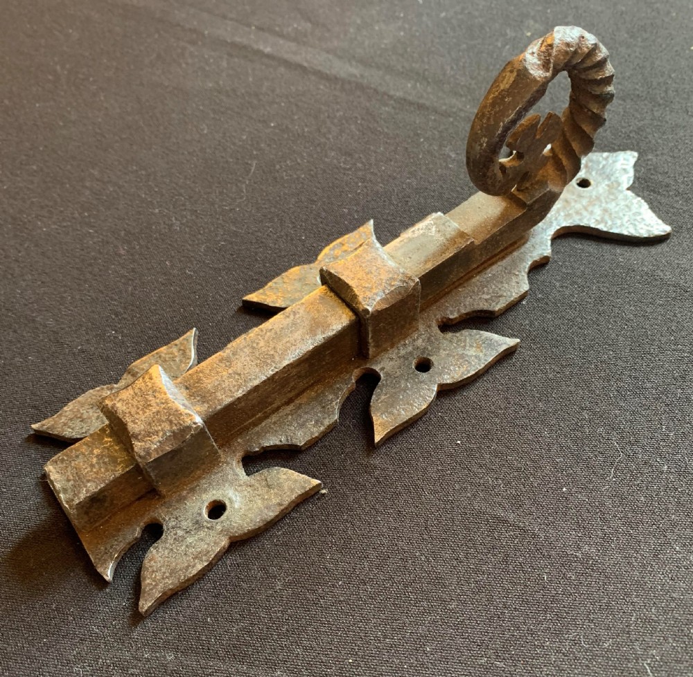 One Cast Iron Gothic Victorian Door Bolt.