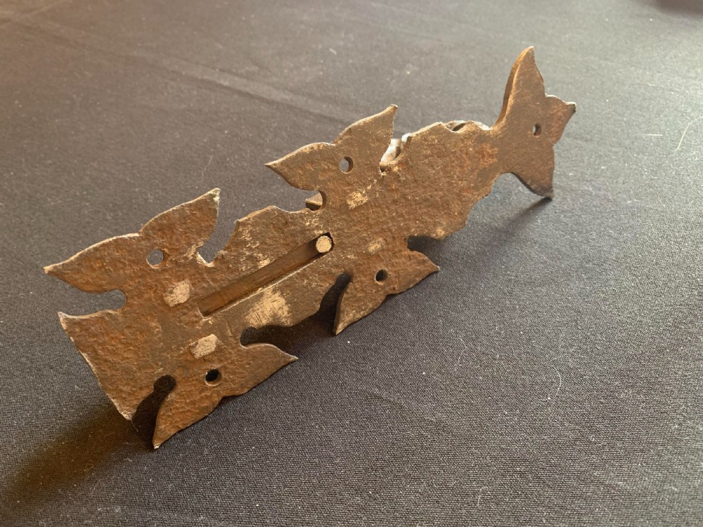 One Cast Iron Gothic Victorian Door Bolt. View V