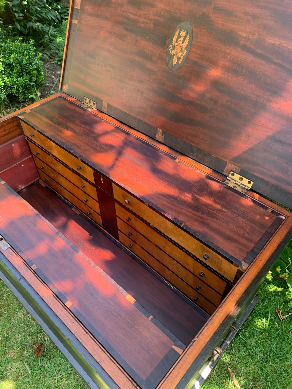 SA113 Victorian Carpenters / Cabinet Makers Finely Detailed Crest Tool Chest. View IV