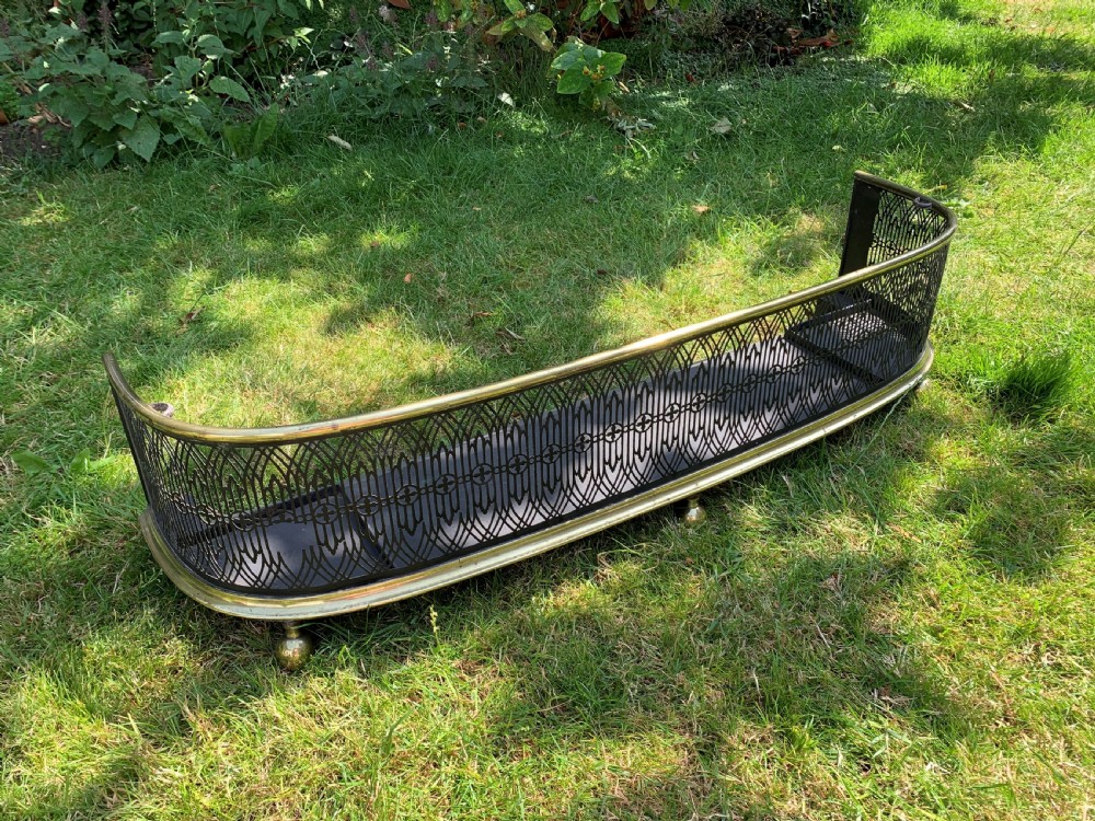 SA145 Georgian Brass & Cast Iron Fireplace Fender