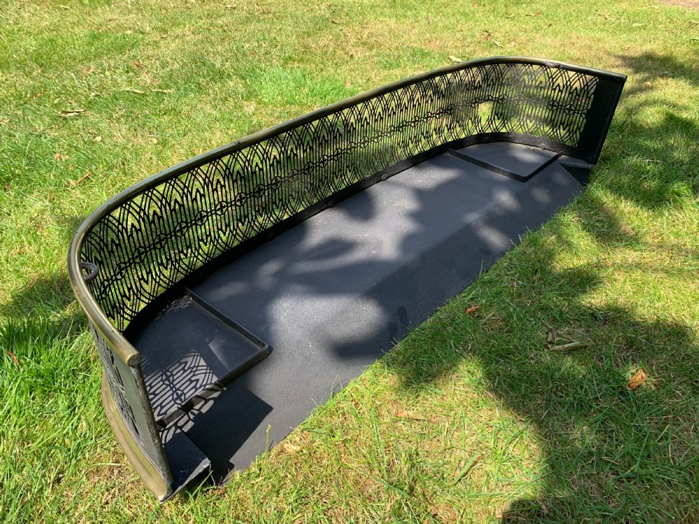 SA145 Georgian Brass & Cast Iron Fireplace Fender View III