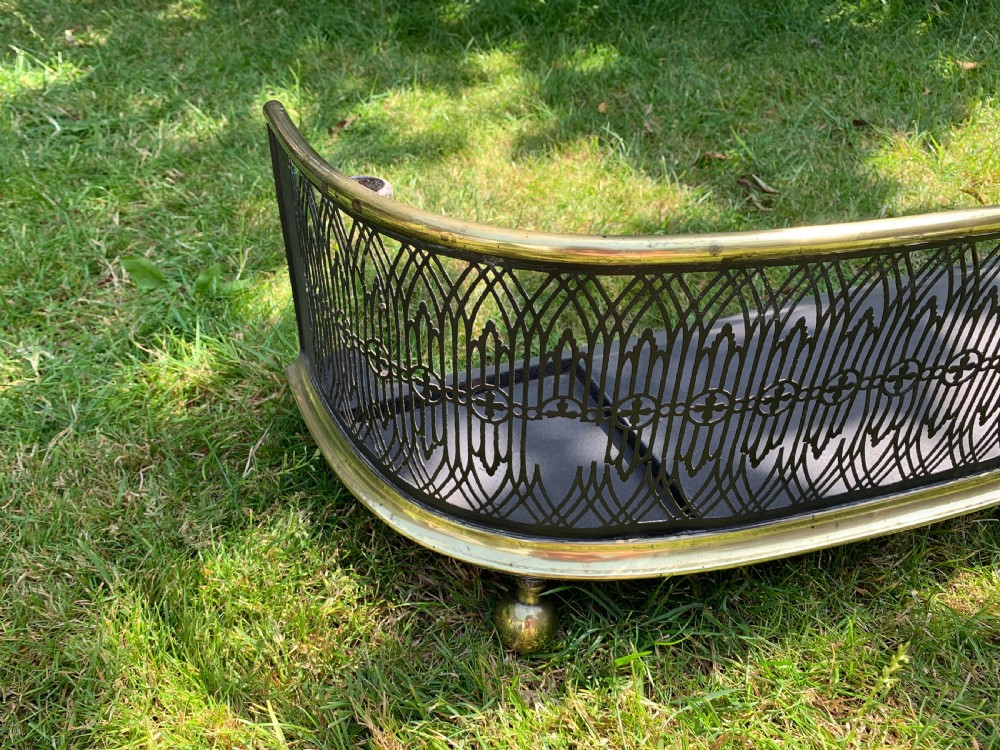 SA145 Georgian Brass & Cast Iron Fireplace Fender View V