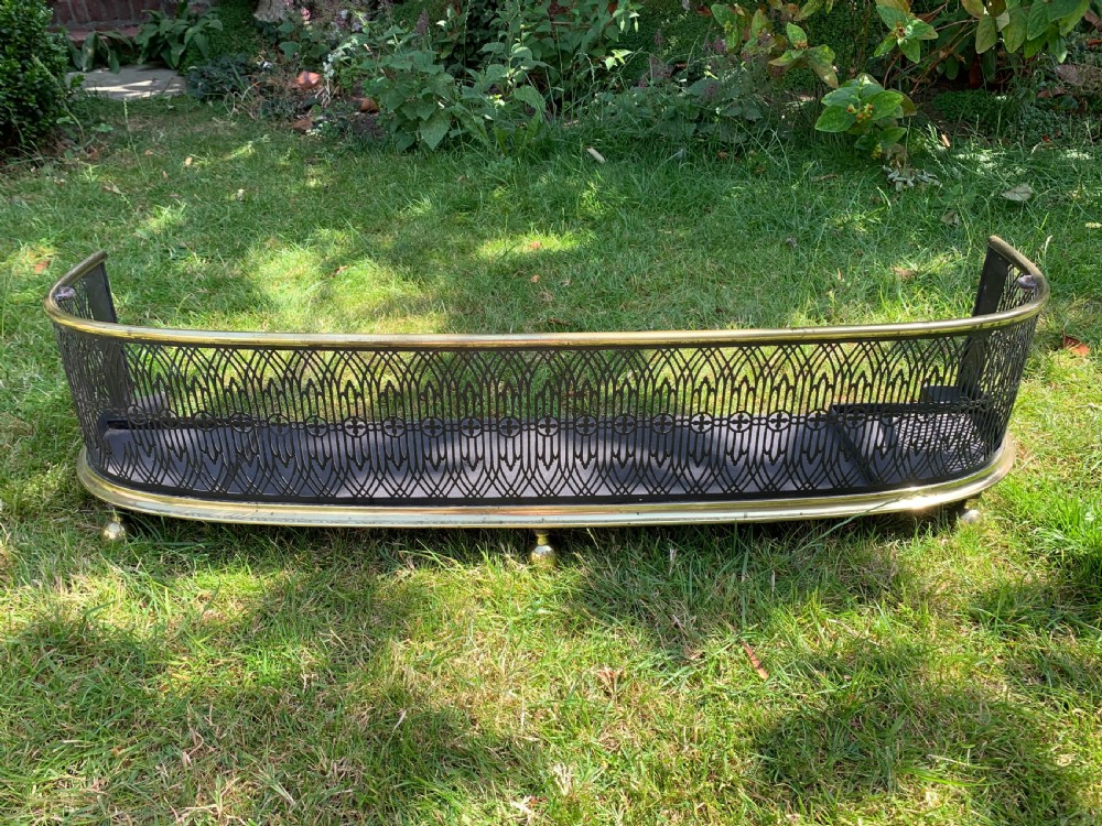 SA145 Georgian Brass & Cast Iron Fireplace Fender View VI