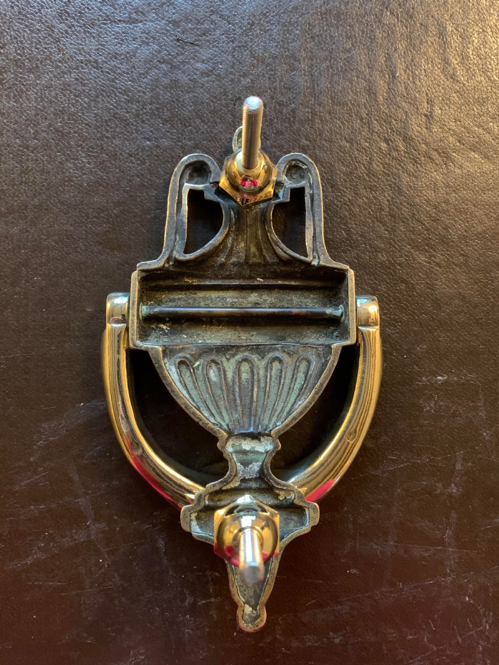 SA137 One Brass Regency Floral Door Knocker. View IV