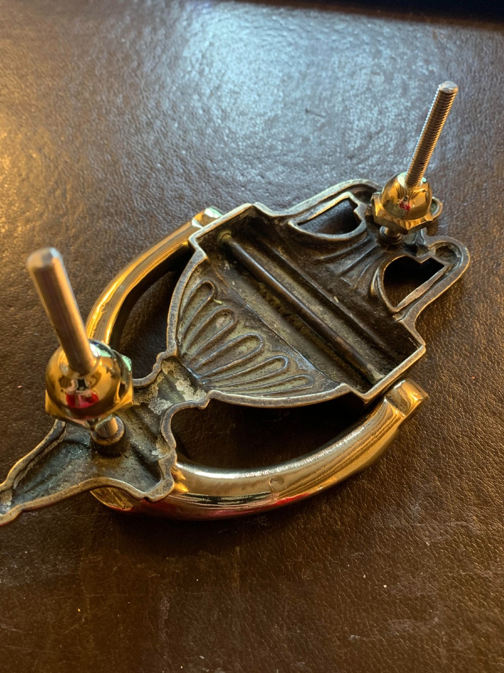 SA137 One Brass Regency Floral Door Knocker. View V