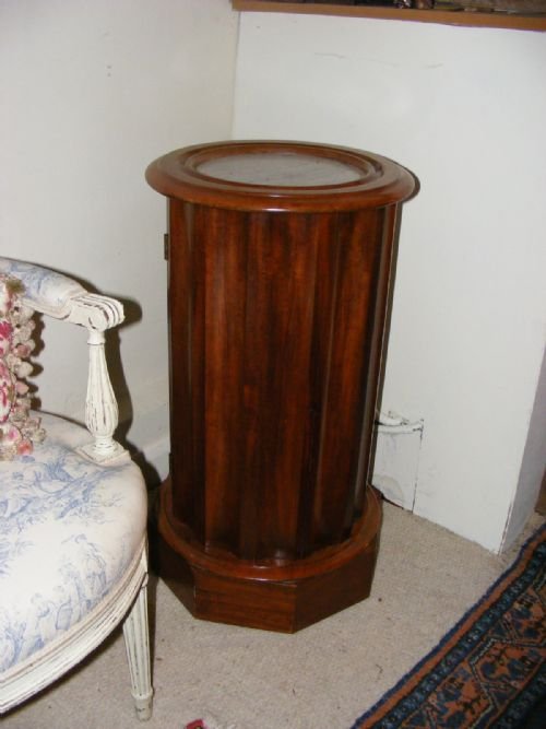 fig 1. Pair of mahogany marble topped pot cupboards.