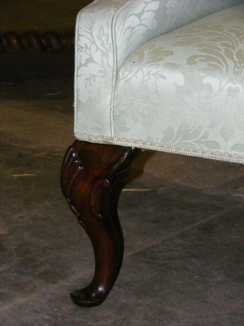 fig 1. Queen Anne style mahogany 3 seater camel back sofa