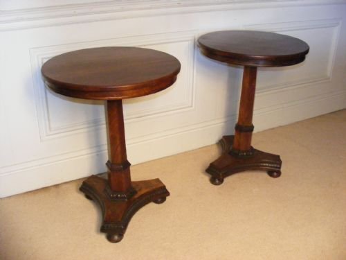 Pair of Circular Regency Mahogany Occassional Tables