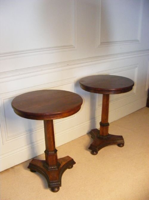 fig 1. Pair of circular Regency mahogany occassional tables