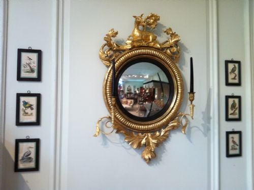 fig 2. Rare regency hand carved and gilded convex mirror