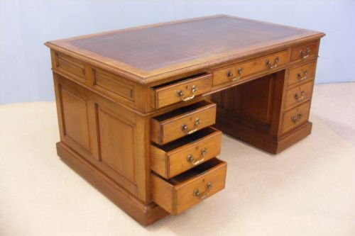 fig 2. Top quality Victorian mahogany, Hobbs & Co, of London, desk.