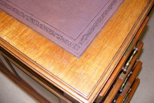 fig 3. Top quality Victorian mahogany, Hobbs & Co, of London, desk.