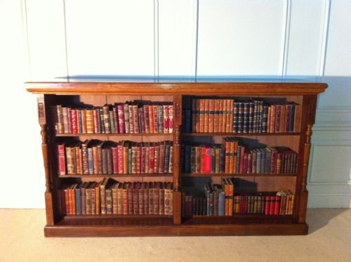 Quality Mahogany and Golden English Oak Bookcase of Substantial Proportions.