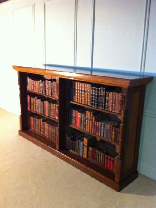 fig 1. Quality Mahogany and Golden English Oak bookcase of substantial proportions.