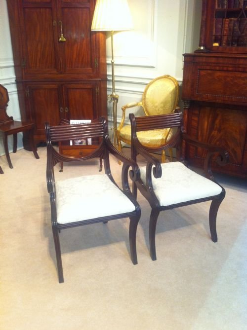 fig 1. Fine pair of Regency mahogany carver chairs