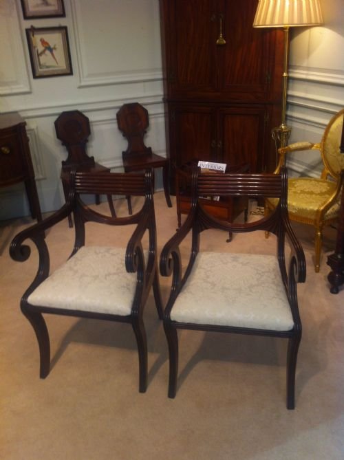 fig 2. Fine pair of Regency mahogany carver chairs