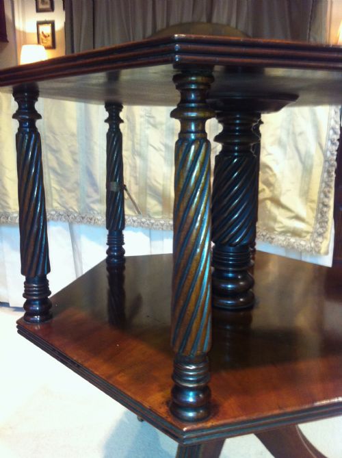 fig 2. Rare George III mahogany hexagonal dumb waiter