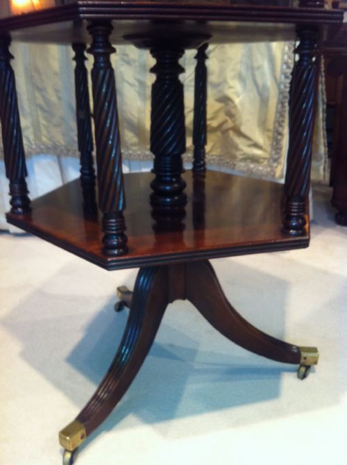 fig 3. Rare George III mahogany hexagonal dumb waiter