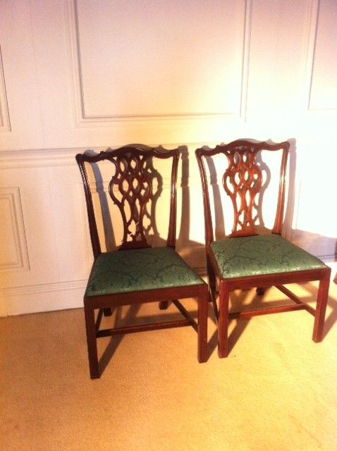 fig 1. Set of 12 Chippendale style mahogany dining chairs