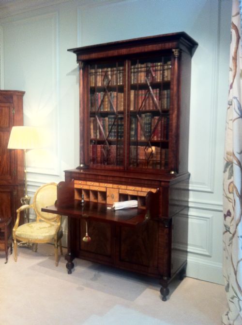 fig 1. Rare an impressive Regency mahogany secretaire bookcase