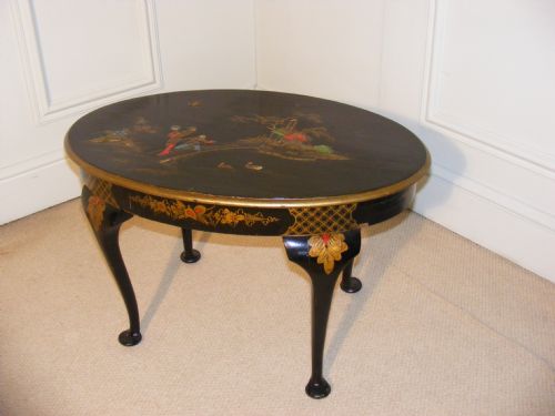 Chinoiserie Oval Side Table