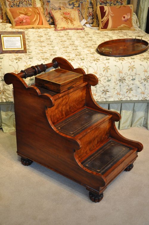 fig 1. Rare set of Regency mahogany library steps in manner of Gillow