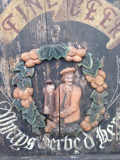 fig 2. Unusual old Victorian pub sign - 'Fine beer always served here'