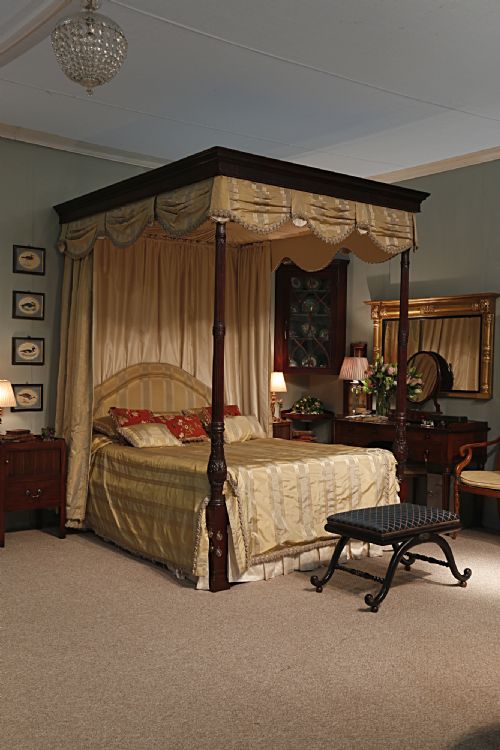 fig 1. Chippendale style mahogany four poster bed