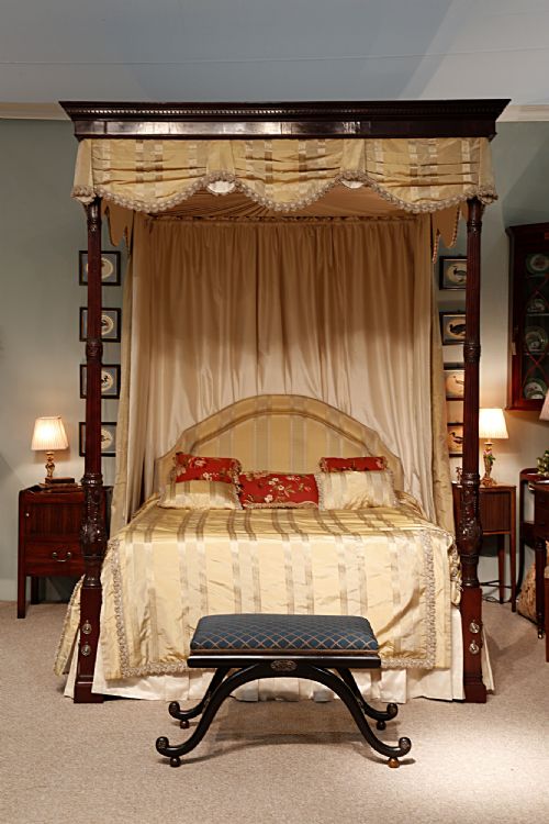 fig 4. Chippendale style mahogany four poster bed